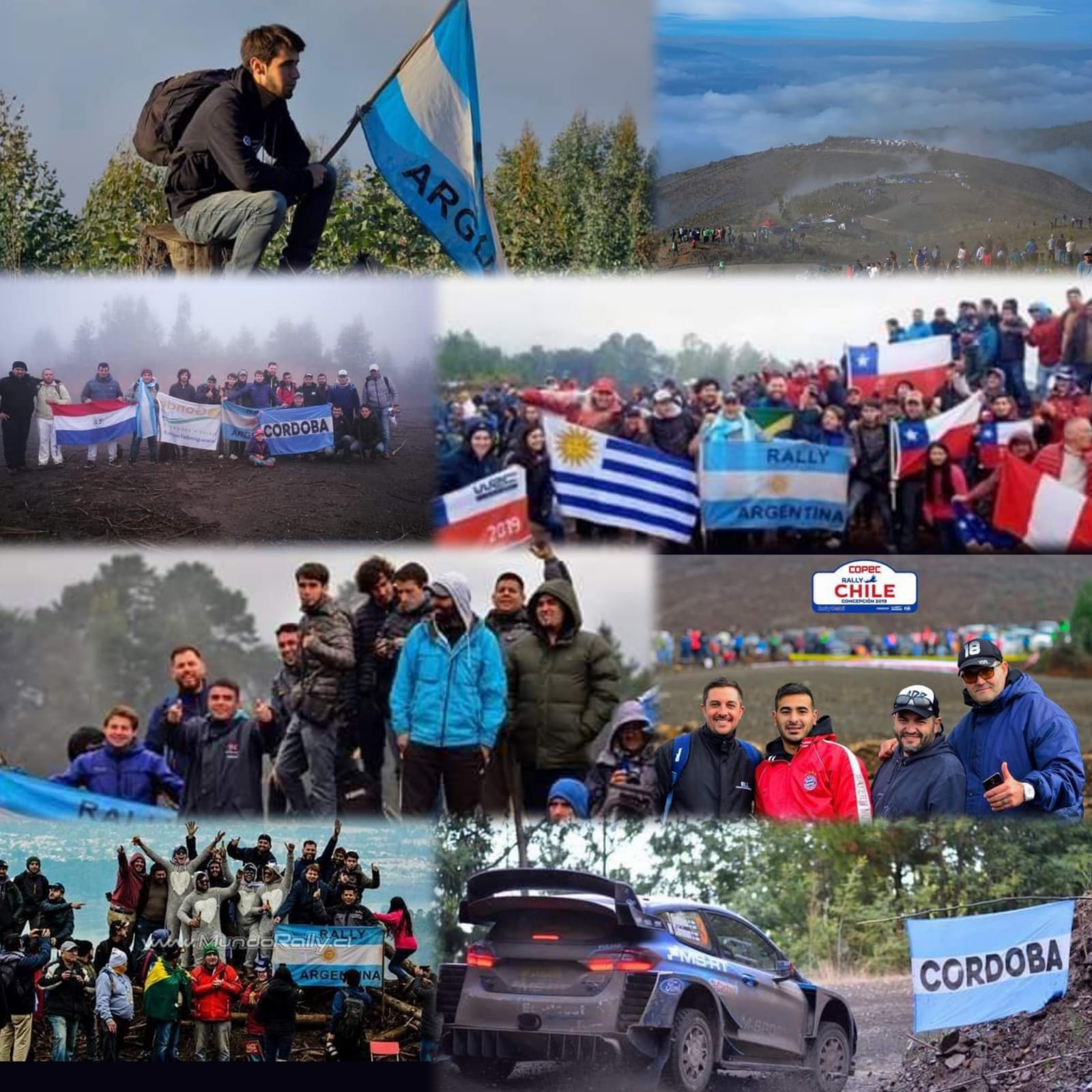 Foto grupal con todos los amigos en el WRC Chile 2019